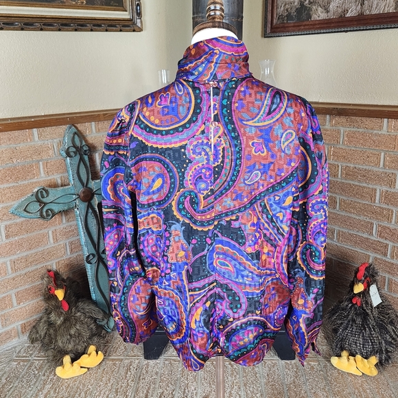 Vintage Lady Manhattan Bold Print Blouse Size 12 - Picture 4 of 6